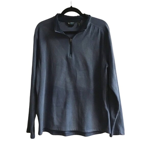 MONDETTA OUTDOOR PROJECT-MENS BLUE SOFT PULLOVER HALF ZIP-UP CLOSUTRE SIZE LARGE - Picture 1 of 8